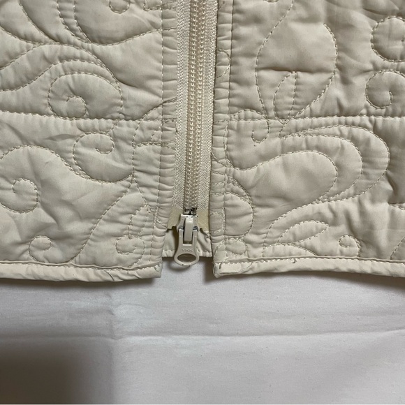 WOOLRICH WOMENS FULL ZIP FLEECE LINED QUILTED JACKET SIZE M COLOUR CREAM - Picture 7 of 16